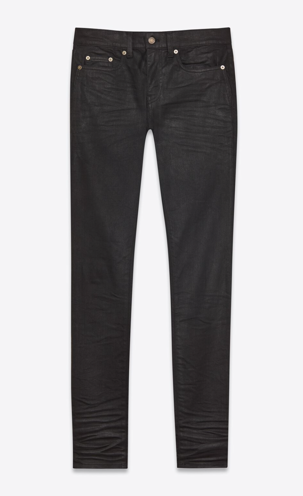 Saint Laurent Skinny-Fit Jeans Coated Black Denim