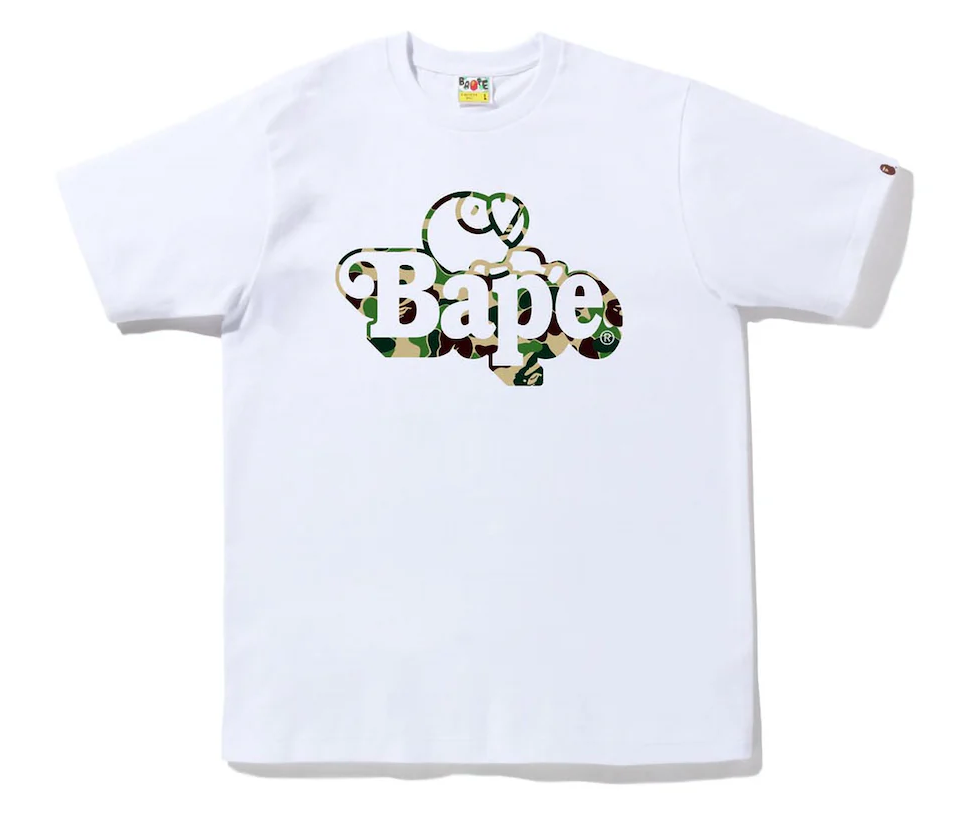 BAPE ABC Camo Milo on Bape Tee White Green