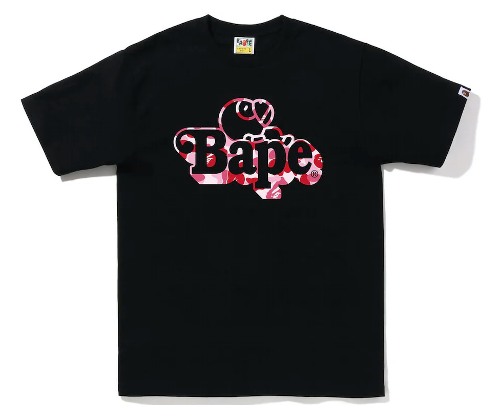 BAPE ABC Camo Milo on Bape Tee Black Pink