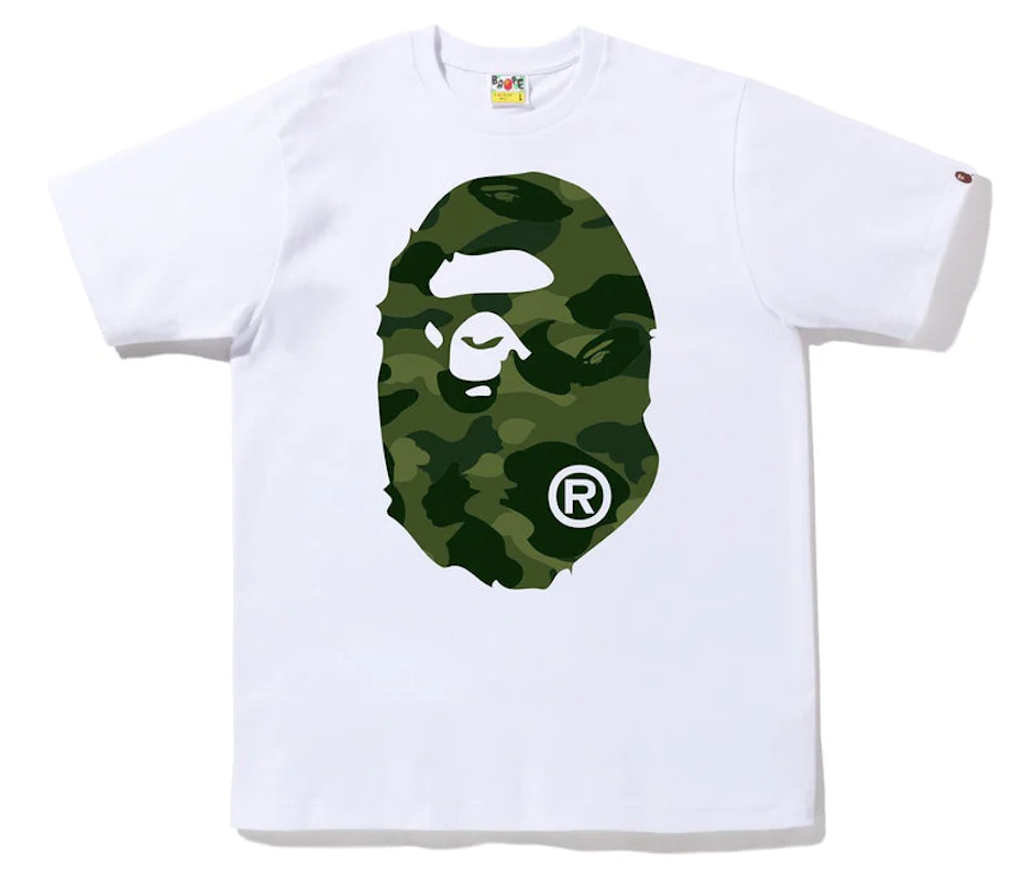 BAPE Color Camo Big Ape Head Tee White/Green