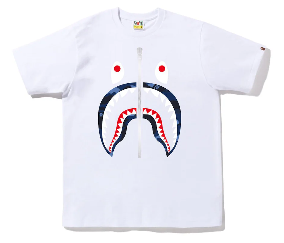 BAPE Color Camo Shark Tee White Blue