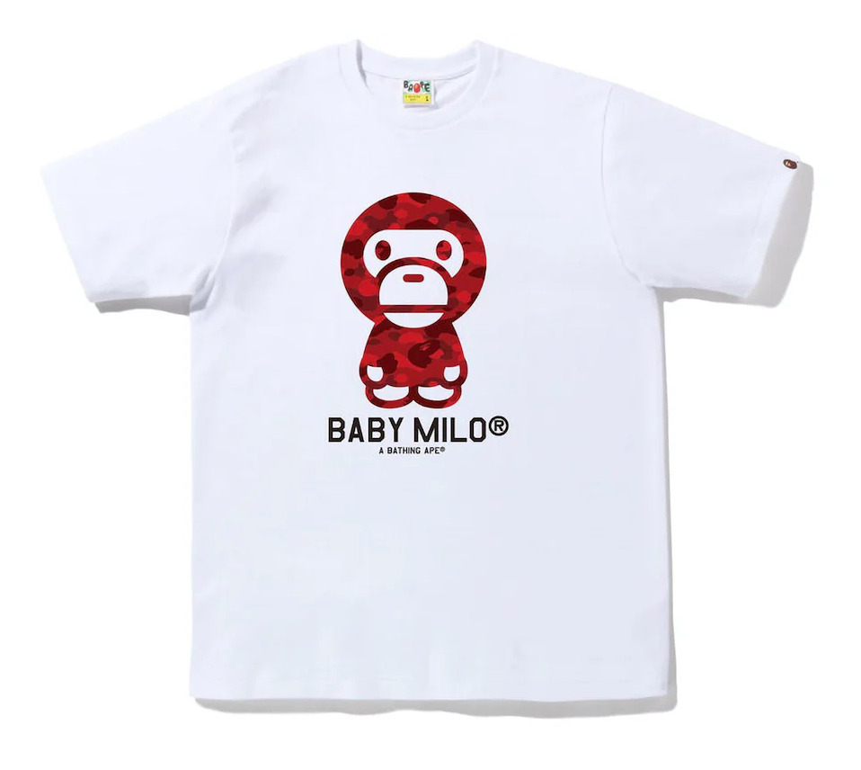 BAPE Color Camo Baby Milo White Red