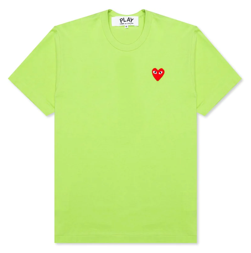 Comme des Garcons PLAY Pastelle Red Emblem T-Shirt - Green