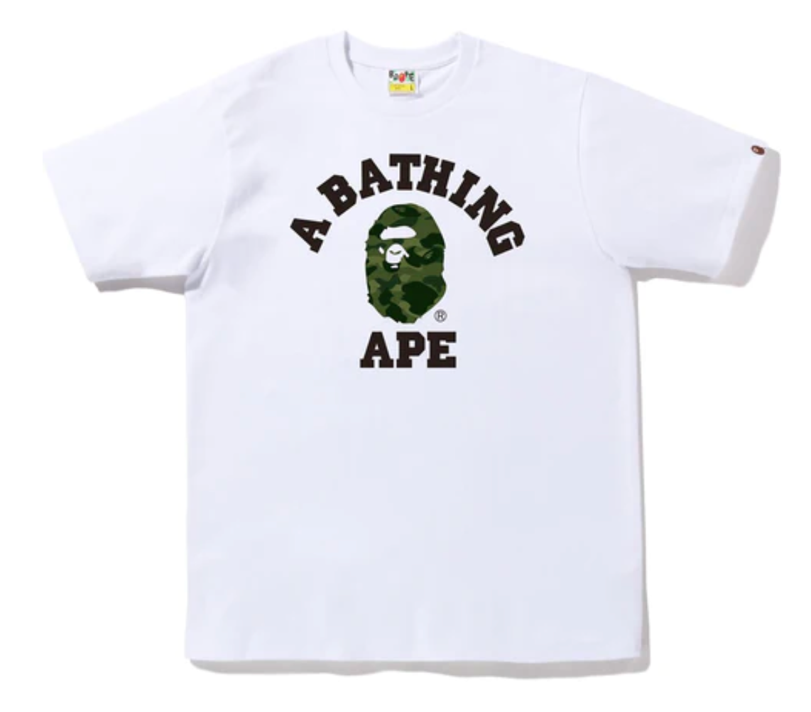 BAPE Color Camo College Tee White/Green