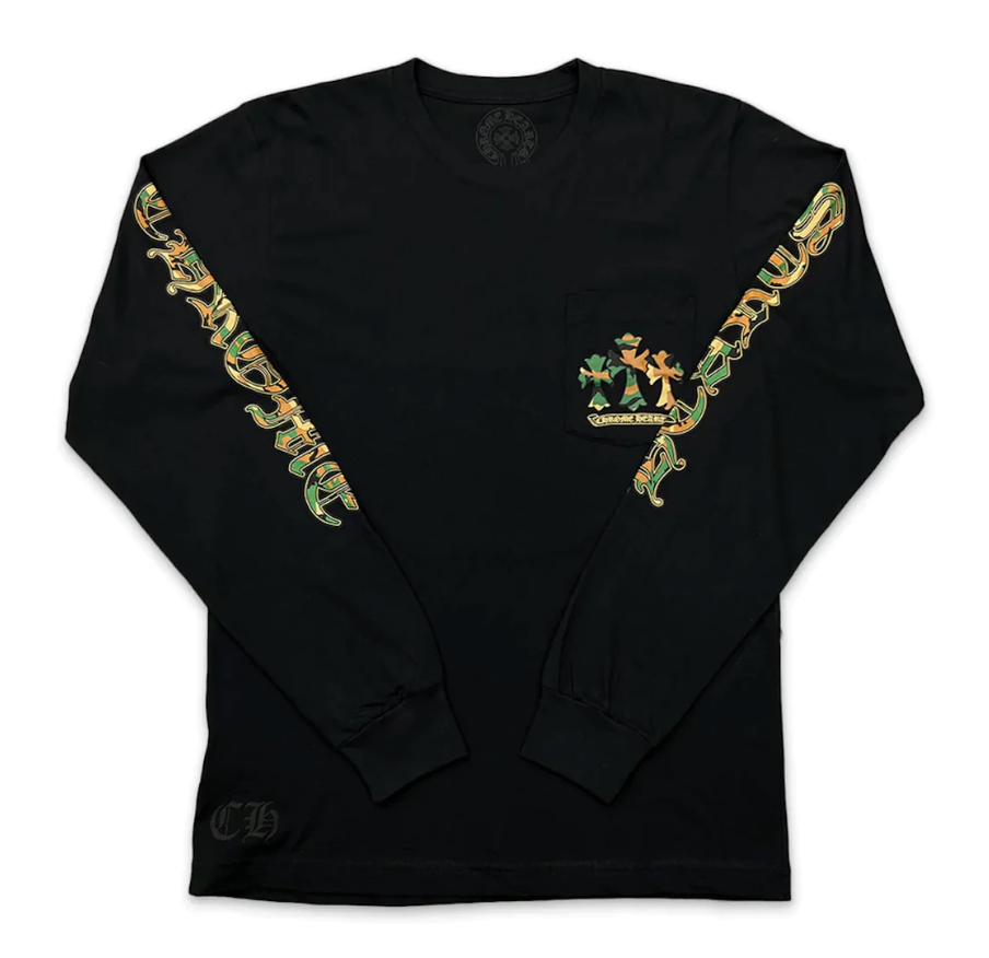 Chrome Hearts Camo Horseshoe Long Sleeve T-Shirt Black