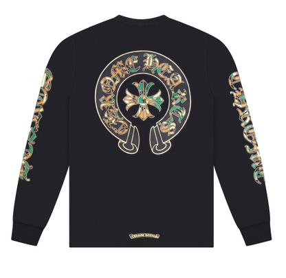 Chrome Hearts Camo Horseshoe Long Sleeve T-Shirt Black