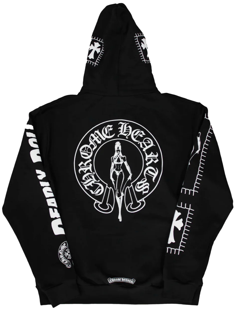 Chrome Hearts Deadly Doll Hoodie Black White