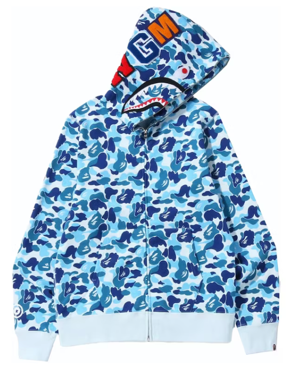 Bape ABC Camo Shark Full Zip Hoodie Blue