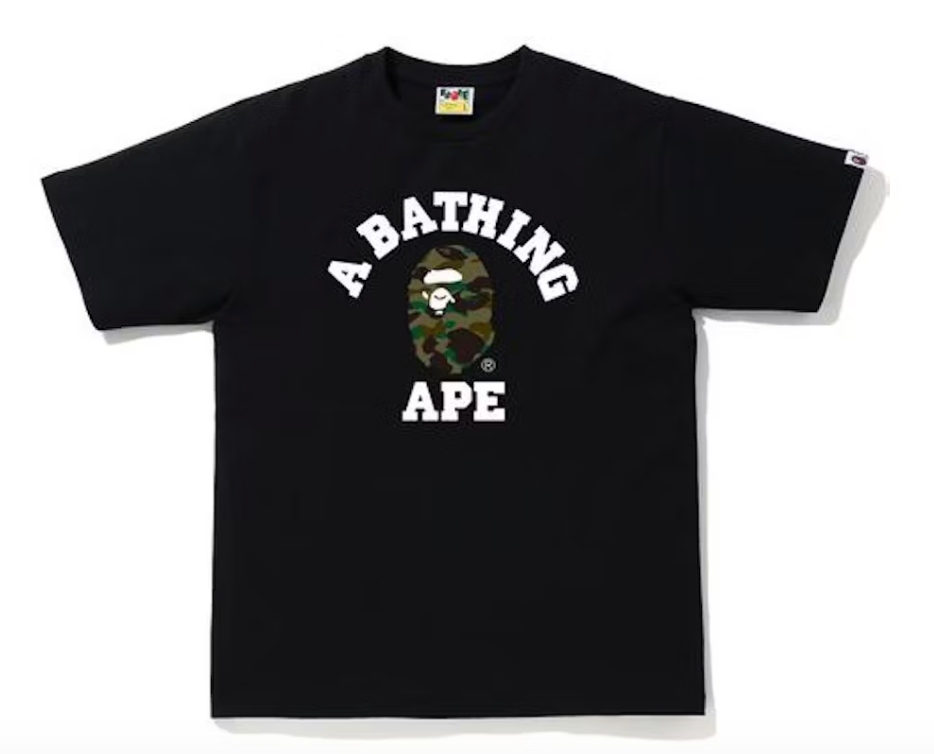 BAPE 1st Camo College T-Shirt Black/Green