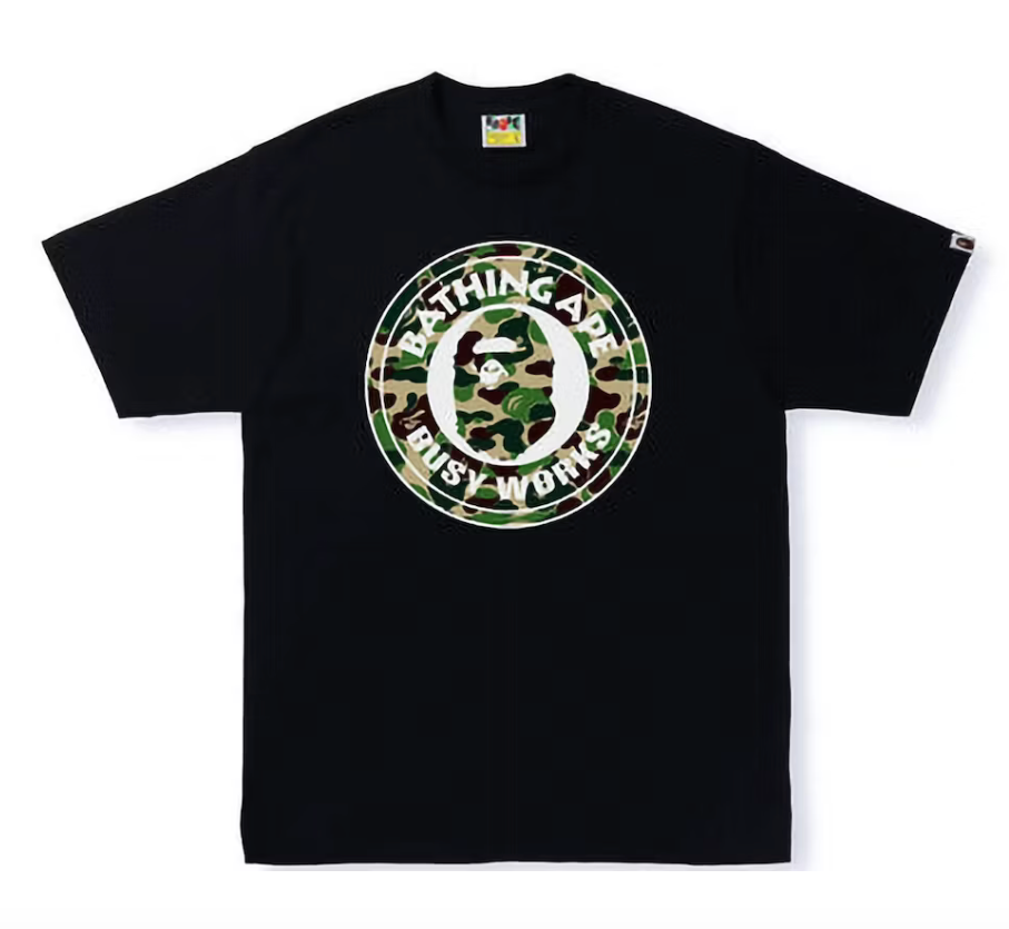 BAPE ABC Camo Single Color Busy Works Tee Black Green