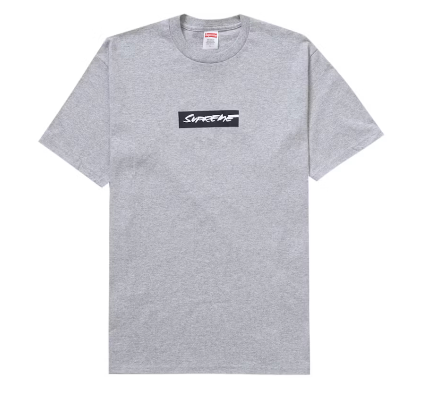 Supreme Futura Box Logo Tee Heather Grey