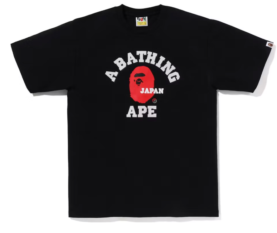 Bape Japan College Tee Black