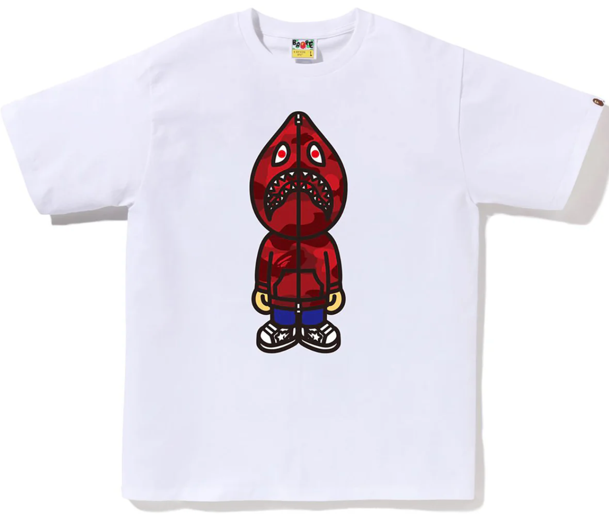 Bape Red Camo Classic Milo Shark Tee