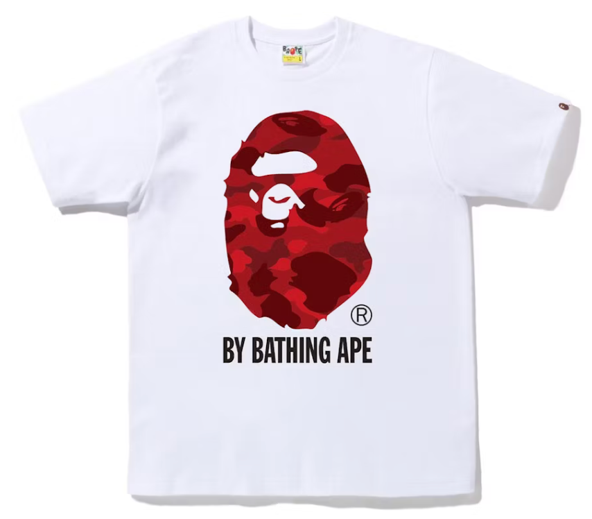 Bape Color Camo By Bathing Ape Tee White Red