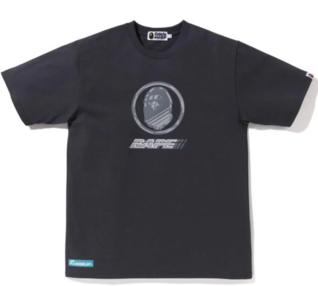 A Bathing Ape Logo Print Grey Tee