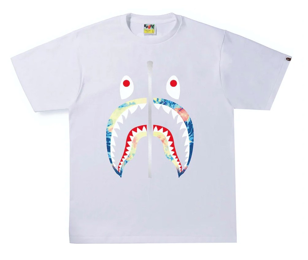 BAPE Tie Dye Shark Tee White/Multi